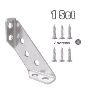 Universal Furniture Corner Connector Stainless Steel Corner Brace with Screws Heavy Duty Angle Shelf Brackets for Wood