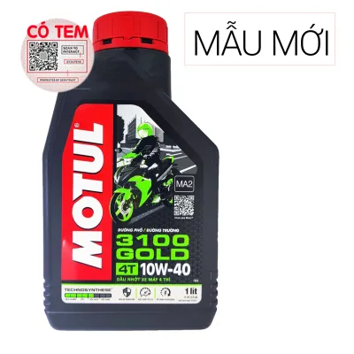 Dầu nhớt MOTUL 3100 GOLD 1L 10W40 ( Bán Tổng Hợp ) SL MA2 CHÍNH HÃNG - nhớt chuyên dành cho xe số và xe tay côn