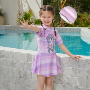 Baju Renang Anak Cewek Gadis Terusan Pendek Model Rok UPF50+ Tidak Tembus Cepat Kering