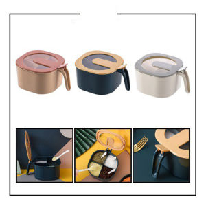 Rak Bumbu Dapur 4 in 1 Kotak Wadah Toples Seasoning Box Storage 4 Sekat Free Sendok