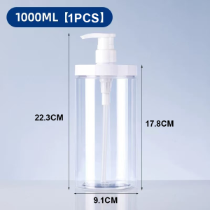 500/1000ML Wide Mouth Lotion Shampoo Conditioner Transparent Large Capacity Travel Pump Press Bottle