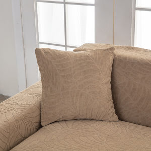 Sofa Cushion Cover Stretch Elastic Leaf Jacquard Water Resistant Dustproof Anti Stain Washable Living Room