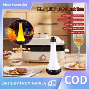 Multifunctional Fan Leaf Repellent Automatic Catcher Mosquito Fly Trap Food Fan for Indoor Outdoor