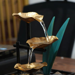 Tabletop Water Fountain Indoor Garden Zen Desktop Waterfall Decor Relaxation