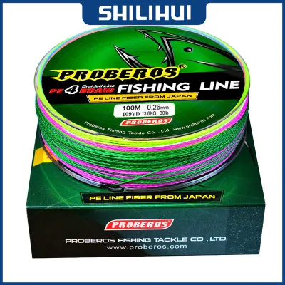 PROBEROS Tali Pancing Benang Multicolors 100M PE Braided Fishing Line X4 Stands Strong Lines 6LB-100LB Fishing Tackle