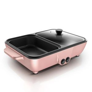 🔥 READY STOCK 🔥LACOMALL OC-11 Electric Hot Pot steamboat 2 IN 1 Cooker BBQ Grill Multifunction Electric 1400W 220V Non-Stick Heating Pemanggang MALAYSIA Plug