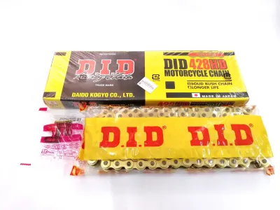 (100% ORIGINAL IMPORTED FROM JAPAN) DID RACING CHAIN 428HD X 122L [ GOLD ]