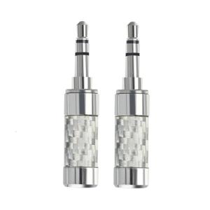 3.5mm Earphone Plugs Carbon Fiber Copper Rhodium Plated Plugs for Music Lovers and Hifi Sound System Users