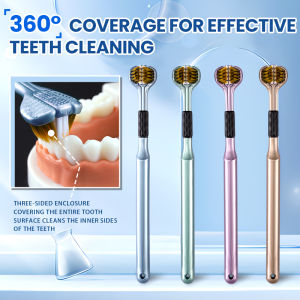 Toothbrush 4pcs Three Sided Soft Bristled Manual Toothbrush 360° Teeth Cleaning Oral Care Tongue Cleaner