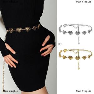 [COD] Man YingLie Vintage Chain Belt Female Heart Metal Ladies Waist Punk Goth Belts For Women Thin Waistband Pant Accessory