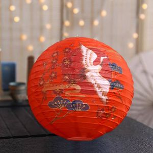 XUANY Traditional Chinese Mid Autumn Lantern Luminous Hanging Festival Antique Lantern Japanese Hanging Lanterns Good Luck Round Paper Lantern Mid-Autumn Festival