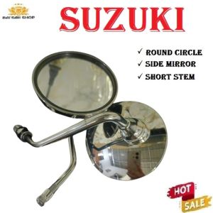 SUZUKI Shogun 125 CIRCLE SIDE MIRROR MOTORCYCLE ROUND TYPE SHORT STEM HIGH QUALITY ACESSORIES