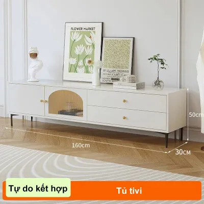 NES 1.8m Tủ tivi phòng khách Kệ tivi hiện đại đơn giản đặt sàn kết hợp bàn trà và tủ tivi cho căn hộ nhỏ