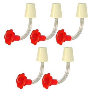 5pcs Hummingbird Feeder Flower Tubes Plastic Replacement Flower Tips For Backyard Garden Bird Watching Feeding Station