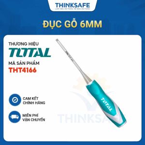 Đục gỗ cầm tay đầu dẹp TOTAL đủ kích cỡ Đục gỗ thép Cr-V siêu cứng chống rỉ sét dùng điêu khắc tiện gỗ- THINKSAFE