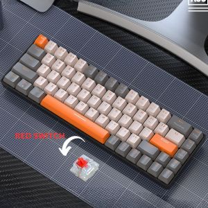 Bàn phím cơ ZIYOULANG K68 cao cấp - Phím cơ gaming 68 phím trục cơ kết nối bluetooth và USB tuổi thọ 50 triệu lần bấm