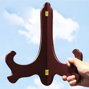 Fityle Wooden Folding Plate Display Easel Stand Photo Holder Fits 4" to 14"