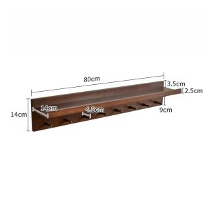 FFBH Wall-mounted Storage Holders Wooden Shelves Entryway Coat Hook Multifunctional Organizer Shelf Modern Home Storage Organization J6H9P