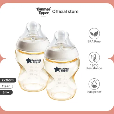Tommee Tippee Natural Start PPSU Bottle With 150ml/ 260ml / 340ml Slow /Medium Flow Teat BPA-Free Silicone Teat
