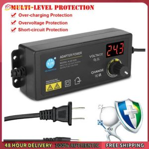 Winnereco 3-12V 8A Variable Switching Power Adapter Adjustable AC To DC Converter Transformer with LED Light Power Supply Converter for Speed Regulation
