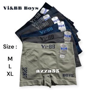 Vi & BB 3 pcs celana dalam anak laki - laki model boxer bahan rajut tampa jahitan Elastis Nyaman CD anak cowok