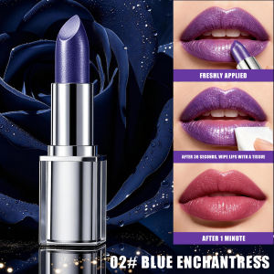 Temp Color Change Pearl Lipstick Metal Crystal Jelly Lip Balm Waterproof No Stick Cup Diamond Shimmer Lip Makeup