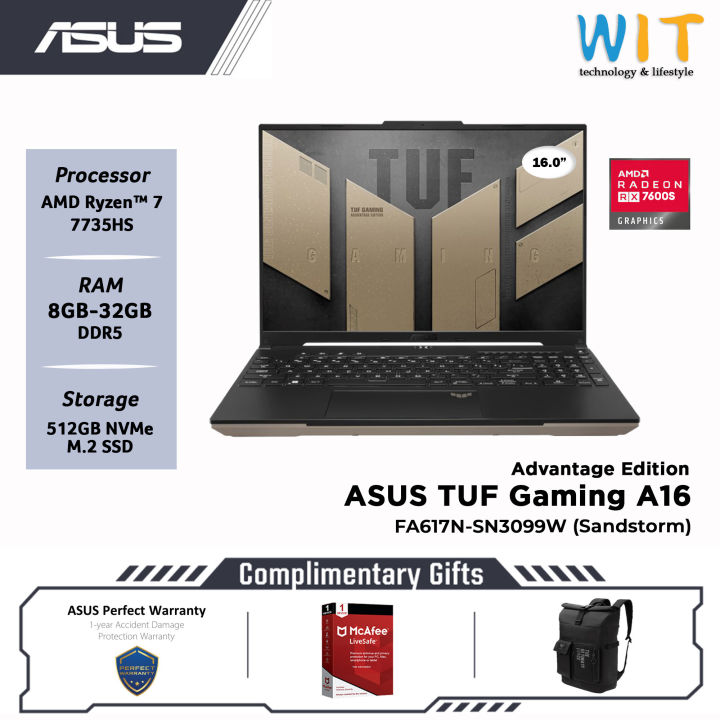 ASUS TUF Gaming A16 Advantage Edition (2023) FA617N-SN3099W /AMD Ryzen ...