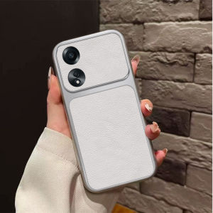 Business Lychee Leather Case for OPPO A18 A38 CPH2591 CPH2579 Pure Color Shockproof Camera Protection Cover