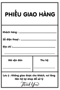 Combo 50 Phiếu giao hàng tem vận chuyển in theo yêu cầu có keo dán sẵn kích thước 10x15cm - Anchi Printing