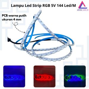 Lampu Led Strip Side View 144 Led Top View 170 Led per Meter WS2812 SMD 4020 5V RGB 144LED 170LED Bahan Custom Lampu Alis Running RGB