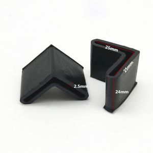 4PCS L-Shaped Rubber Footing Covers Furniture Rubber Leg Covers Black Protective Leg Rubber Sleeve