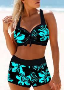 2022 European and American New Bikini Swimsuit Female Split High Waist Printing bikini Swimsuit ㏇L0514