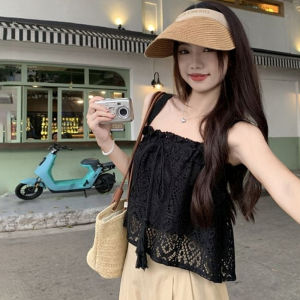 💕 Store opening 💕 Summer Hollow Tassel Knitted Camisole Women Solid Color Sleeveless Loose Tank Top