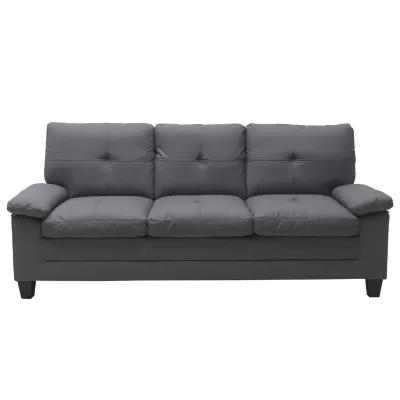 Living Mall Kiela 3-Seater Sofa Pocketed Spring Tech Fabric Grey and Brownish Grey Colour