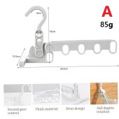 Multifunctional Wall Mounted Retractable Portable 5 Holes Foldable Travel Hanger Business Trip Storage Penyangkut baju