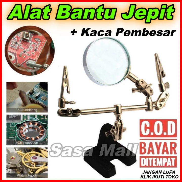 [COD] Alat Bantu Jepit Helping Hand Tool + Kaca Pembesar Dengan ...