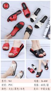 [Free Shipping] Summer PVC Thick-Soled WomenS Slippers Non-Slip Soft-Soled Mid-Heel Suitable For Indoor And Outdoor Wear Bathroom Slippers One-Strap Design Available In Large Sizes