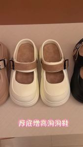 [Free Shipping] Thick-Soled Sandals 2025 New Style Color-Blocked Thick-Soled Versatile Outdoor WomenS Closed-Toe Slippers