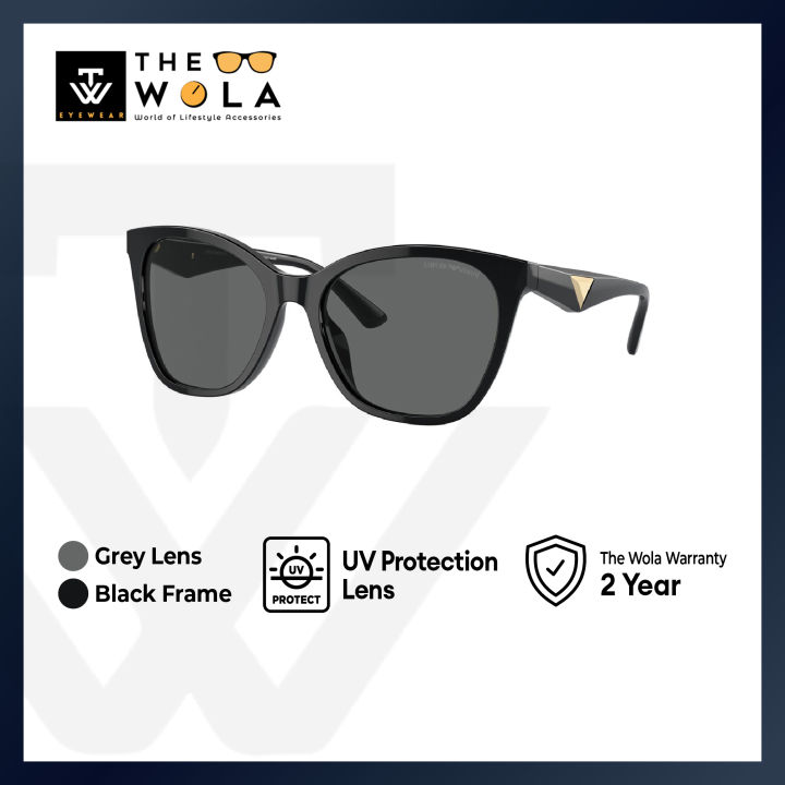 Years Warranty) Emporio Armani Women's Butterfly Frame Black