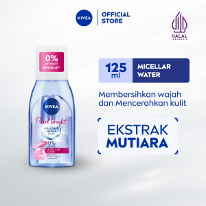 NIVEA Micellar Water MicellAir Pearl Bright 125ml - Pembersih make up tanpa alkohol makeup remover mencerahkan kulit kusam membersihkan wajah double cleansing melembabkan kulit kering - Pearl & Licorice Extract 0% Alcohol