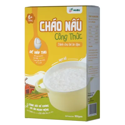 Cháo Bột Ăn Dặm Công Thức Mabu Nguyên Hạt Hạt Vỡ Giàu Dinh Dưỡng Nấu Nhanh Cho Bé Từ 6 Tháng 400g 900g - Bibo Mart