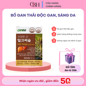 mẫu mới - Viên uống bổ gan Thải độc Gan Sáng da GNM Natural Milk Thistle phù hợp cho người hút thuốc nhiều nhậu nhiềuhộp 30 viên [ chuẩn Hàn]