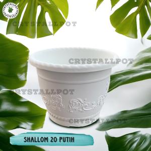 POT BUNGA TANAMAN SHALLOM GLORY 20 PUTIH BAHAN TEBAL - SHALLOM BULAT 20 PUTIH