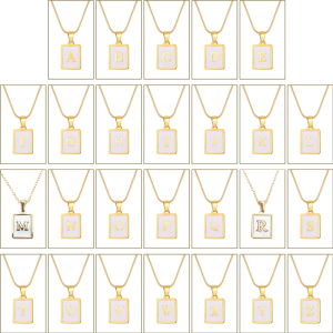 Độc đáo Vòng cổ chữ cái vuông phong cách Punk Dây chuyền xích bằng thép không gỉ Vòng cổ thích hợp cho mặc hàng ngày và các bên