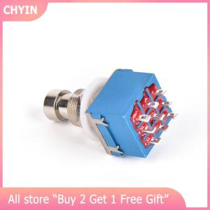 [COD] CHYIN 1x 9-pin 3PDT Guitar Effects Pedal Box Stomp Foot Metal Switch True Bypass blue