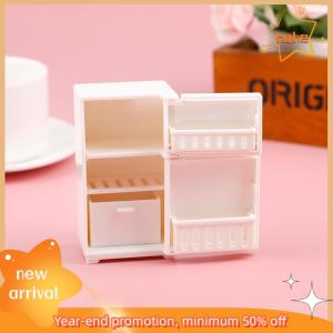 Huhe Dollhouse Miniature Bench Refrigerator Toys Kitchen Home Furniture Decoration