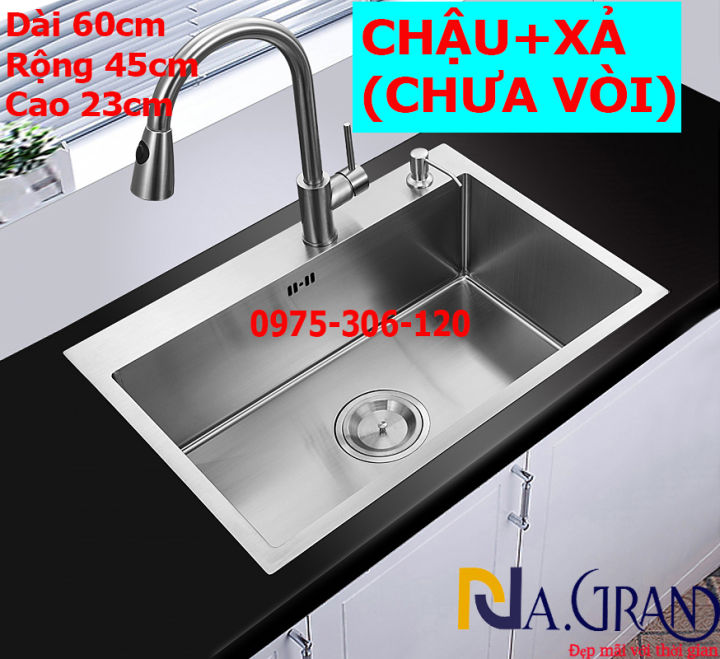 Chậu Rửa Chén Bát INOX SUS 304 N17 6045 NA.GRAND và Bộ Xả Chậu thoát ...