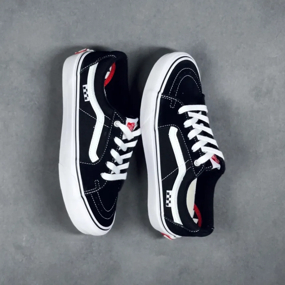 Vans SK8-LOW PRO black and white classic side checkerboard low-cut