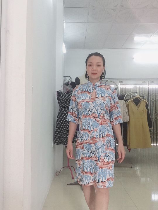 Phần dài cải thiện sườn xám 2021 chiếc váy cao cấp trung niên mẹ chiếc váy  mùa hè retro khí mới của Thượng Hải cũ váy nhung đỏ | Tàu Tốc Hành |