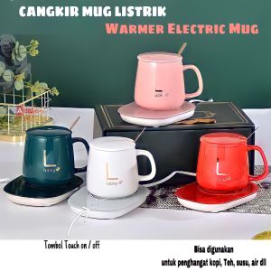 ( BISA COD ) PROMO MUG CANGKIR ELEKTRIK SET KERAMIK 400ml / CANGKIR PEMANAS MINUMAN / MUG CANGKIR KERAMIK ELEKTRIK / GELAS SET CANGKIR / MUG PENGHANGAT KOPI TEH SUSU / MUG CANGKIR 55 DERAJAT / MUG PEMANAS AIR / ELECTRIC WARMER / MUG PEMANAS DENGAN BOX